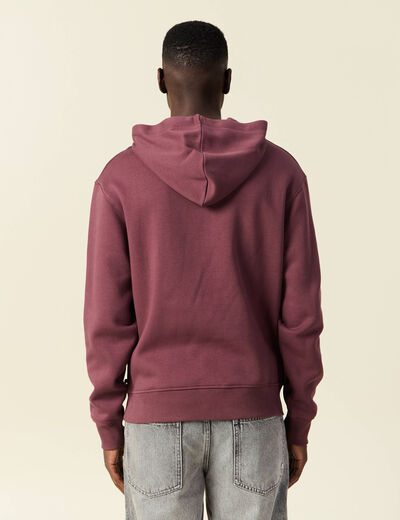 Sweat à capuche bordeaux homme