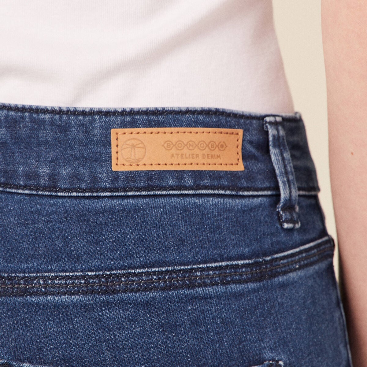 Jeans skinny 7/8&egrave;me denim stone femme