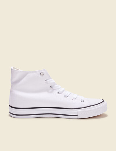 Tennis en toile à lacets blanc homme