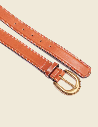 Ceinture en cuir marron femme