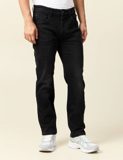 Jeans straight 5 poches denim noir homme