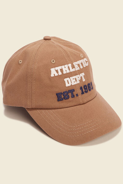 Casquette brodée marron cognac homme