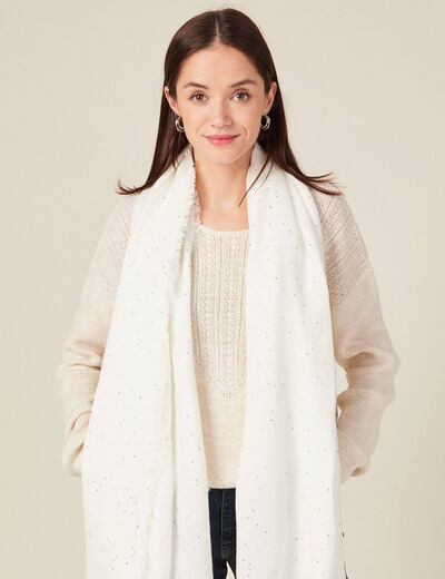 Écharpe à sequins ecru femme
