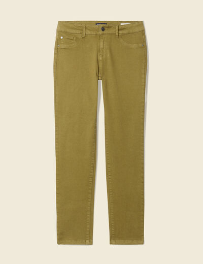 Pantalon slim 7/8ème vert kaki femme