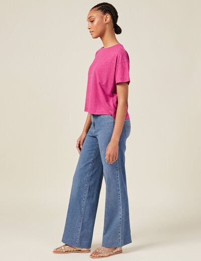 T-shirt manches courtes violet clair femme