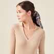 Robe pull longue moulante beige femme