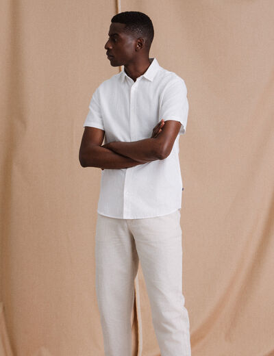 Chemise manches courtes blanc homme