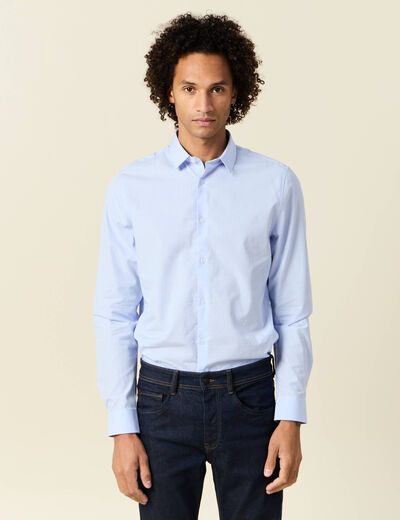 Chemise manches longues bleu ciel homme