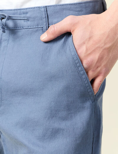 Bermuda droit bleu foncé homme