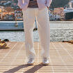 Chino droit longueur 32 coton denim blanc homme