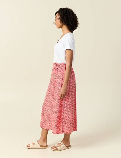 Jupe longue portefeuille rouge femme