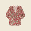 Blouse manches courtes bleu gris femme