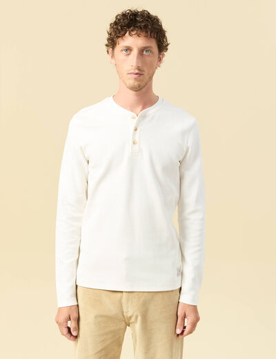 T-shirt manches longues ecru homme
