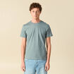 T-shirt cintr&eacute; col rond manches courtes vert fonc&eacute; homme