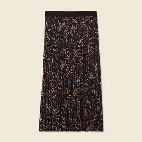jupe midi evasee plissee noir femme Jupe midi évasée plissée noir femme