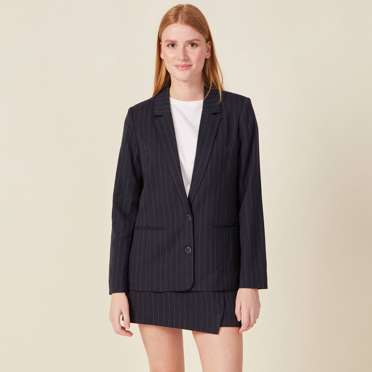 Veste blazer éco-responsable bleu femme