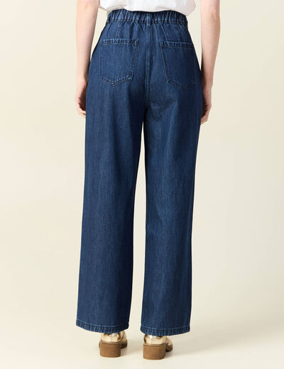 Jeans large à pinces denim brut femme