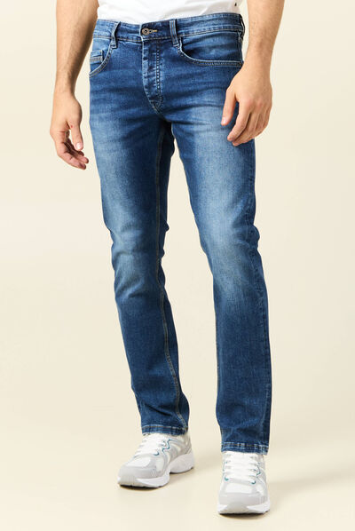 Jeans straight éco-responsable denim stone homme