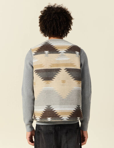 Blouson sans manche réversible beige homme