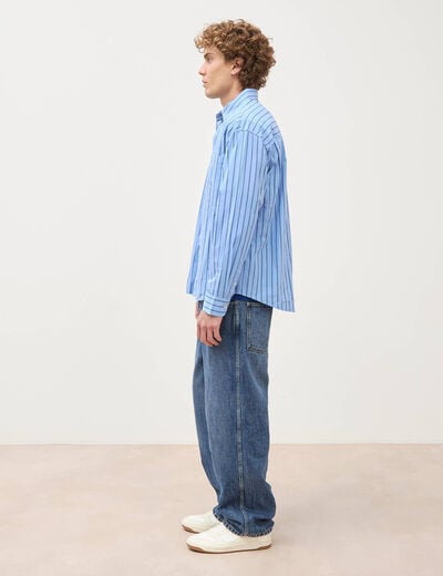 Chemise boyfriend en coton bleu ciel homme