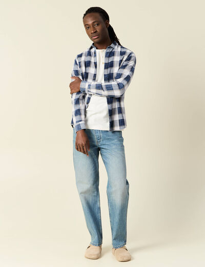 Chemise manches longues ecru homme