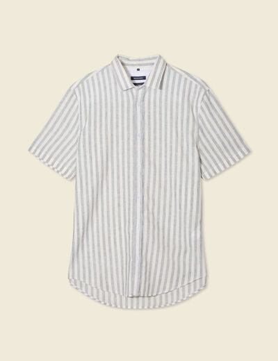 Chemise manches courtes ecru homme