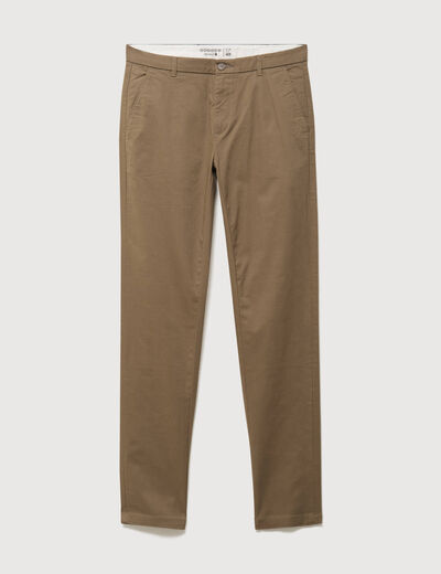 Pantalon chino slim taupe homme