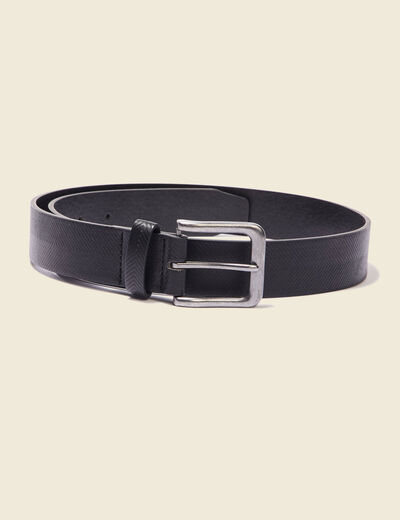 Ceinture embossée noir homme