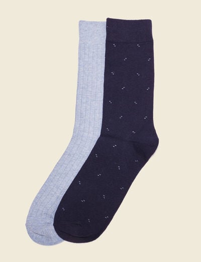 Lot 2 paires chaussettes bleu gris homme