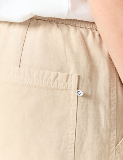 Short droit à coulisse sable homme