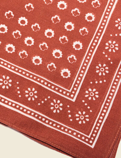 Foulard marron cognac homme