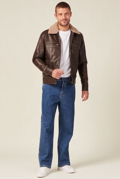 Jeans loose 5 poches denim stone homme