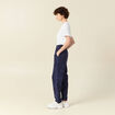 Tregging velours 7/8ème bleu marine femme