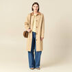 Imperm&eacute;able long droit col tailleur beige femme