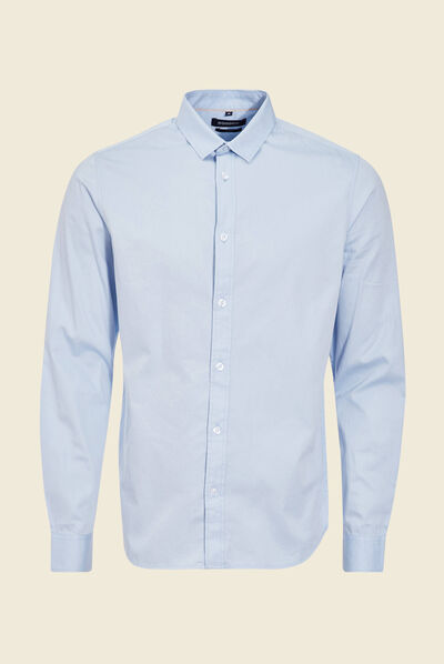 Chemise manches longues bleu clair homme