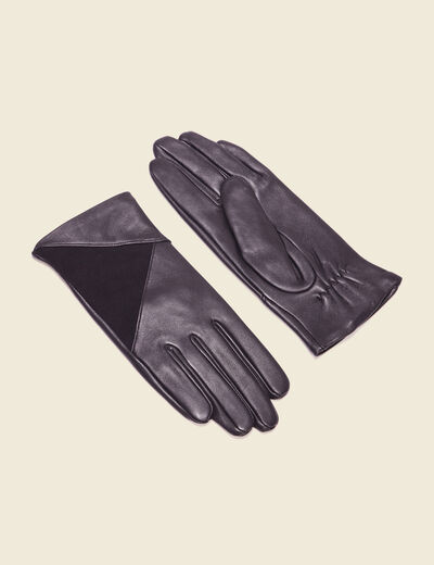 Gants en cuir noir femme