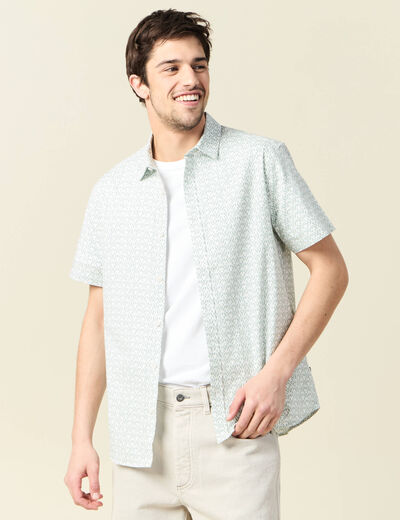 Chemise manches courtes vert homme