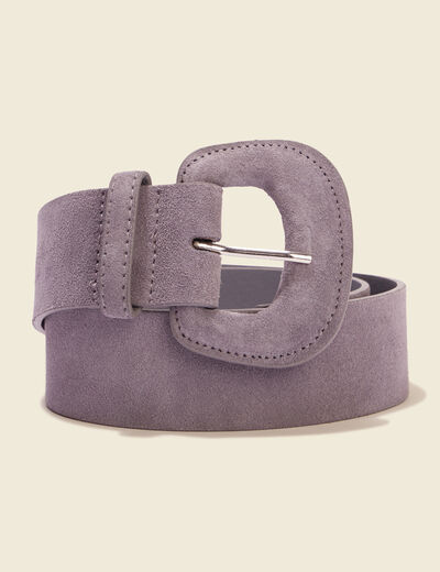 Ceinture large en cuir bleu clair femme