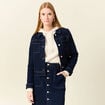 Veste en jean droite denim brut femme