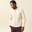 Blouson droit court manches longues sable homme