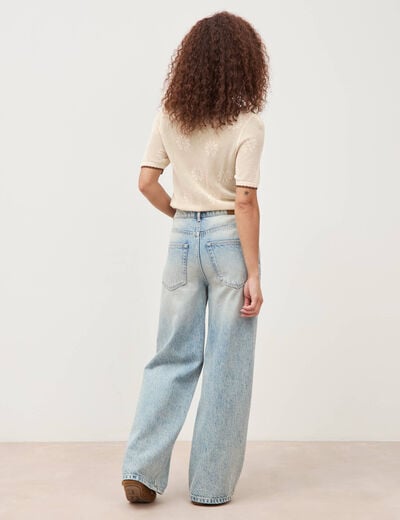 Jeans loose taille standard bleu femme