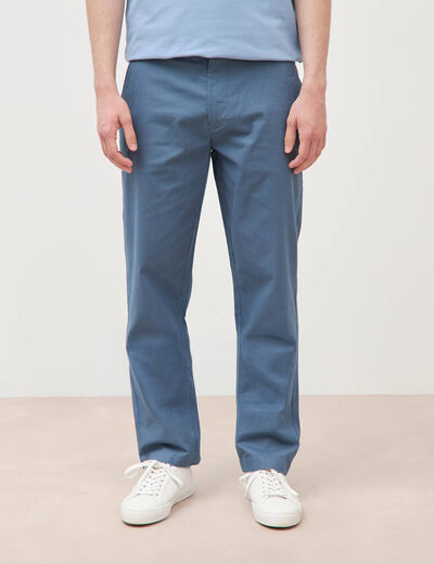 Pantalon regular longueur 32 bleu fonc&eacute; homme