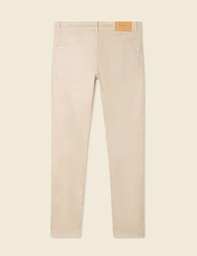 Jeans slim 5 poches denim beige homme