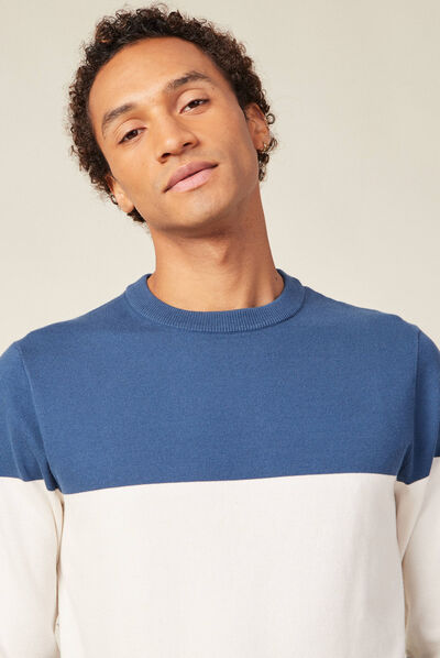 Pull éco-responsable bleu foncé homme