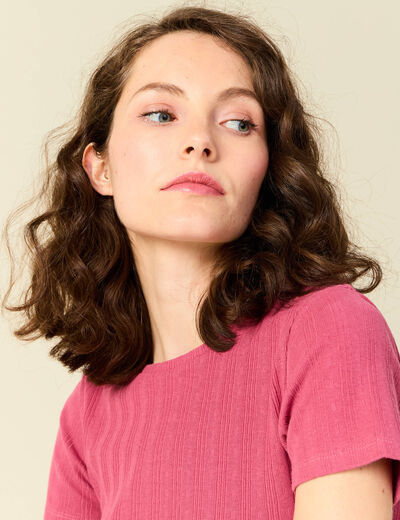 T-shirt manches courtes vieux rose femme