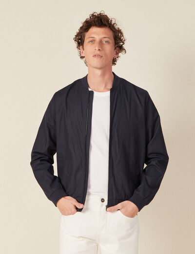 Veste teddy bleu marine homme