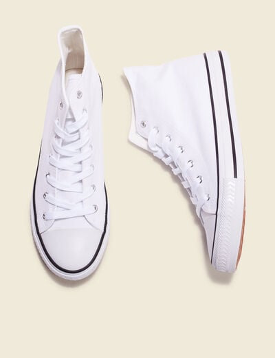 Tennis en toile à lacets blanc homme