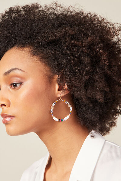 Boucles d'oreilles créoles multicolore femme