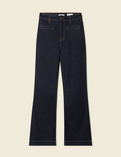 Jeans flare 7/8ème denim brut rinse femme