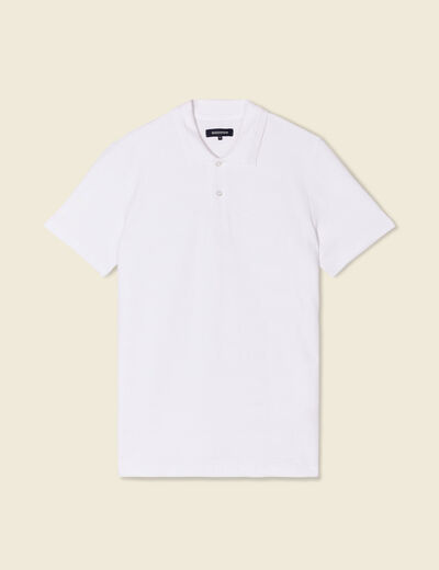 Polo manches courtes blanc homme